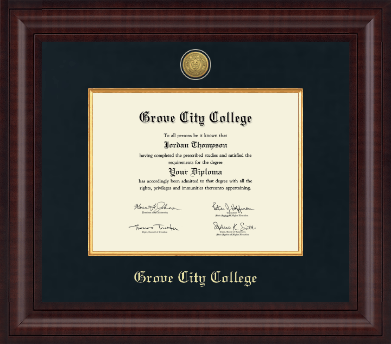 Grove City College diploma frame - Presidential Gold Engraved Diploma Frame in Premier
