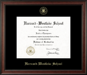 Harvard-Westlake School Gold Embossed Diploma Frame in Studio