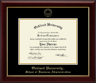 Oakland University Gold Embossed Diploma Frame in Gallery