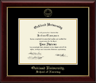 Oakland University Gold Embossed Diploma Frame in Gallery