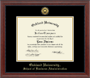 Oakland University Gold Engraved Medallion Diploma Frame in Signature