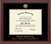 Oakland University Gold Engraved Medallion Diploma Frame in Signature
