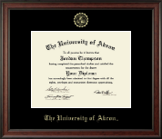 The University of Akron diploma frame - Gold Embossed Diploma Frame in Studio