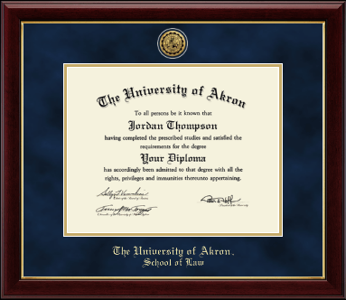 The University of Akron diploma frame - Gold Engraved Medallion Diploma Frame in Gallery