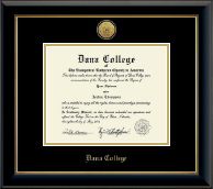 Dana College Gold Engraved Medallion Diploma Frame in Onyx Gold