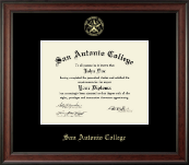 San Antonio College Gold Embossed Diploma Frame in Studio