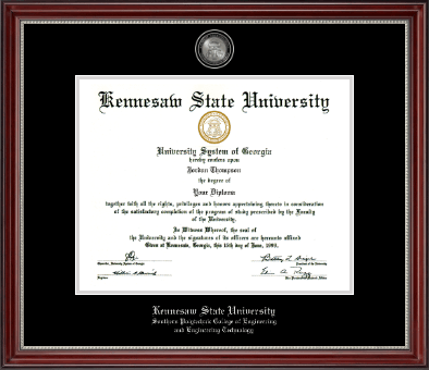 Kennesaw State University diploma frame - Pewter Masterpiece Medallion Diploma Frame in Kensington Silver