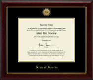 State of Nevada Gold Engraved Medallion Certificate Frame in Gallery