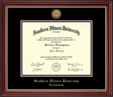 Southern Illinois University Carbondale Diploma Frame - Gold Engraved Medallion Diploma Frame in Kensington Gold