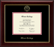 Olivet College Gold Embossed Diploma Frame in Gallery