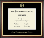 Cape Fear Community College Gold Embossed Diploma Frame in Studio Gold