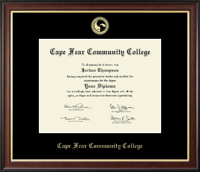Cape Fear Community College diploma frame - Gold Embossed Diploma Frame in Studio Gold