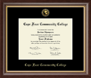 Cape Fear Community College Gold Engraved Medallion Diploma Frame in Hampshire