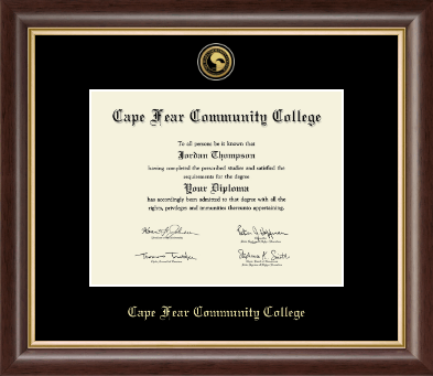 Cape Fear Community College diploma frame - Gold Engraved Medallion Diploma Frame in Hampshire