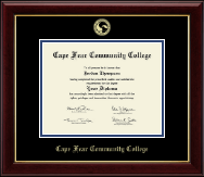Cape Fear Community College diploma frame - Gold Embossed Diploma Frame in Gallery