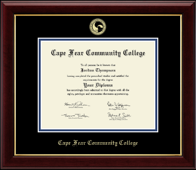 Cape Fear Community College diploma frame - Gold Embossed Diploma Frame in Gallery