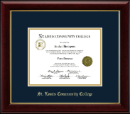 Saint Louis Community College  Florissant Valley Gold Embossed Diploma Frame in Gallery