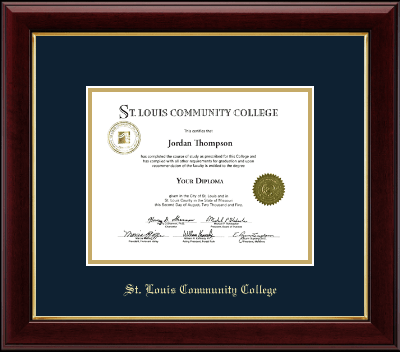 Saint Louis Community College  Florissant Valley diploma frame - Gold Embossed Diploma Frame in Gallery