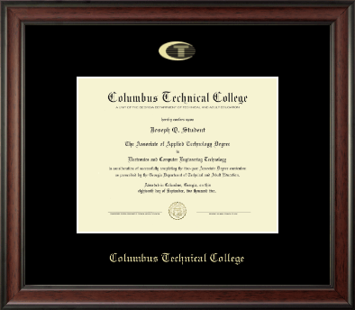Columbus Technical College diploma frame - Gold Embossed Diploma Frame in Studio