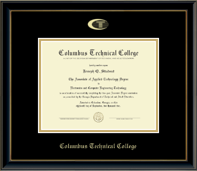 Columbus Technical College diploma frame - Gold Embossed Diploma Frame in Onexa Gold
