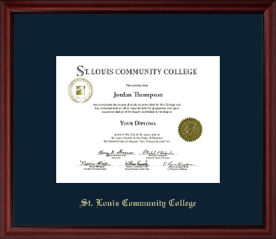 Saint Louis Community College  Florissant Valley diploma frame - Gold Embossed Diploma Frame in Camby