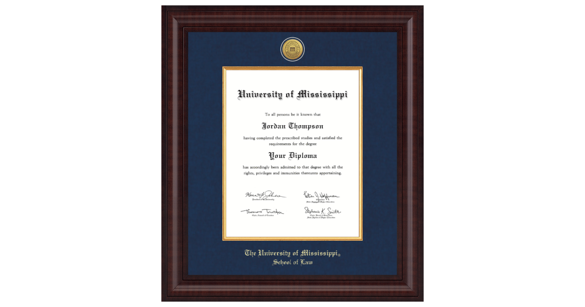 Ole Miss School of Law Diploma Frames Church Hill Classics