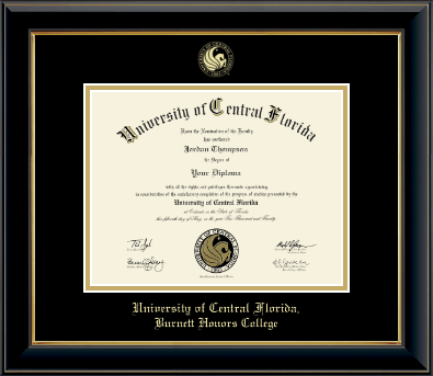 University of Central Florida diploma frame - Gold Embossed Diploma Frame in Onyx Gold