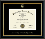 University of Central Florida Gold Embossed Diploma Frame in Onyx Gold
