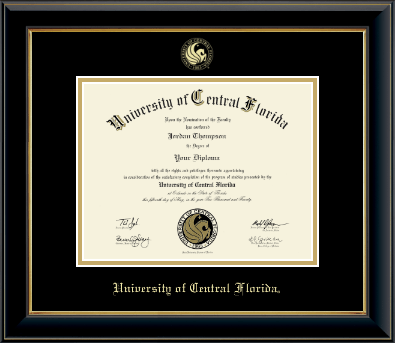 University of Central Florida diploma frame - Gold Embossed Diploma Frame in Onyx Gold