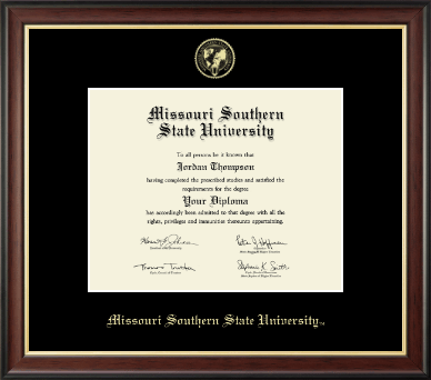 Missouri Southern State University diploma frame - Gold Embossed Diploma Frame in Studio Gold