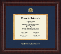 Oakwood University Presidential Gold Engraved Diploma Frame in Premier