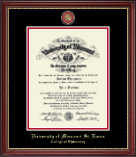 University of Missouri Saint Louis diploma frame - Masterpiece Medallion Diploma Frame in Kensington Gold