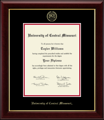 University of Central Missouri diploma frame - Gold Embossed Diploma Frame in Gallery
