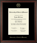 University of Central Missouri Embossed Diploma Frame in Studio