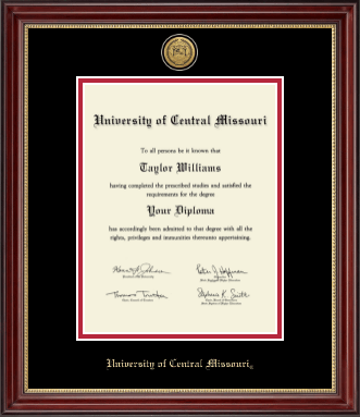 University of Central Missouri diploma frame - Gold Engraved Medallion Diploma Frame in Kensington Gold