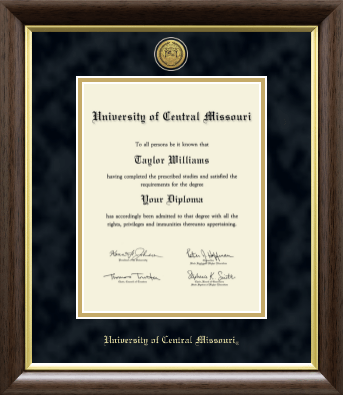 University of Central Missouri diploma frame - Gold Engraved Medallion Diploma Frame in Hampshire