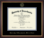 University of Massachusetts Medical School Gold Embossed Diploma Frame in Regency Gold