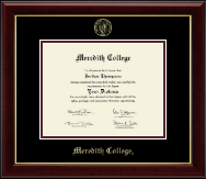 Meredith College Gold Embossed Diploma Frame in Gallery