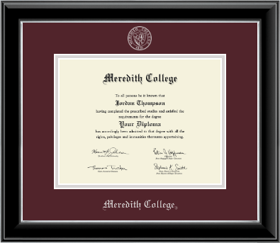 Meredith College diploma frame - Silver Embossed Diploma Frame in Onyx Silver