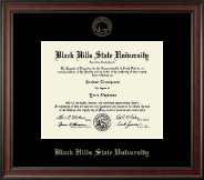 Black Hills State University Gold Embossed Diploma Frame in Studio