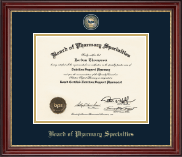 Board of Pharmacy Specialties certificate frame - Masterpiece Medallion Certificate Frame in Kensington Gold