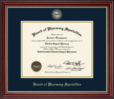 Board of Pharmacy Specialties certificate frame - Masterpiece Medallion Certificate Frame in Kensington Gold