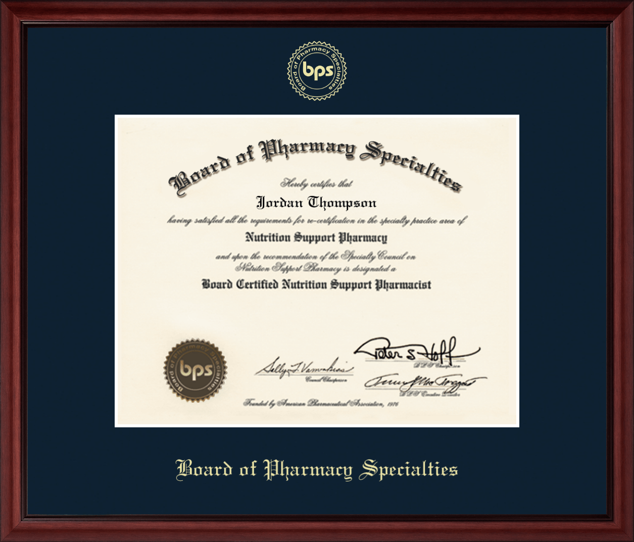 Board Of Pharmacy Specialties Gold Embossed Certificate Frame In Camby -  Item #212194 From Board Of Pharmacy Specialties