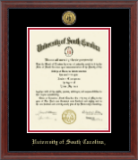 University of South Carolina Gold Engraved Medallion Diploma Frame in Signature
