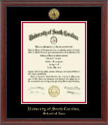 University of South Carolina School of Law diploma frame - Gold Engraved Medallion Diploma Frame in Signature