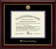 Williams College diploma frame - Gold Engraved Medallion Diploma Frame in Gallery