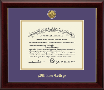 Williams College diploma frame - Gold Engraved Medallion Diploma Frame in Gallery