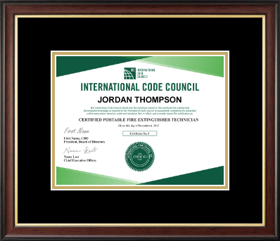 International Code Council certificate frame - Custom Certificate Frame in Studio Gold