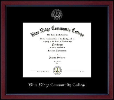 Blue Ridge Community College diploma frame - Silver Embossed Academy Edition Diploma Frame in Academy