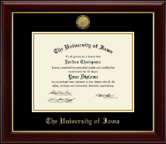 The University of Iowa diploma frame - Gold Engraved Medallion Diploma Frame in Gallery